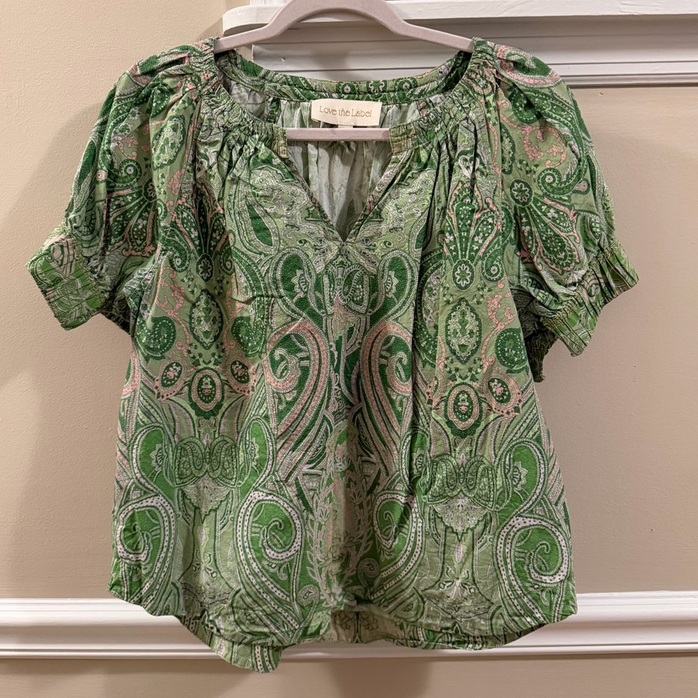 Love The Label Dawson Matching Set Skirt & Shirt in Mason Paisley Green - Picture 6 of 15